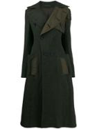 Yohji Yamamoto Flared Pannelled Coat - Green