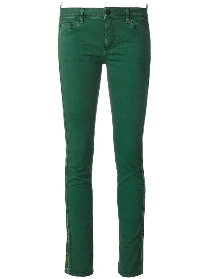 Off-white Skinny Side Stripe Jeans - Green
