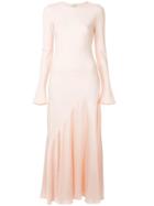 Layeur Pleated Longsleeved Dress - Pink & Purple