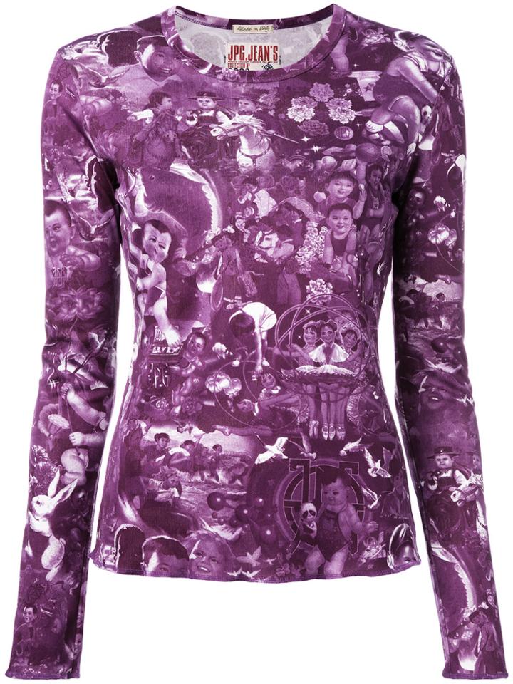 Jean Paul Gaultier Vintage Babies Print T-shirt - Pink & Purple