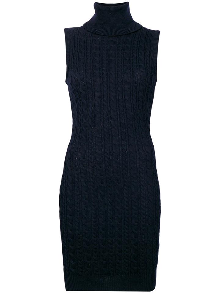 Versace Vintage Cable-knit Dress - Blue