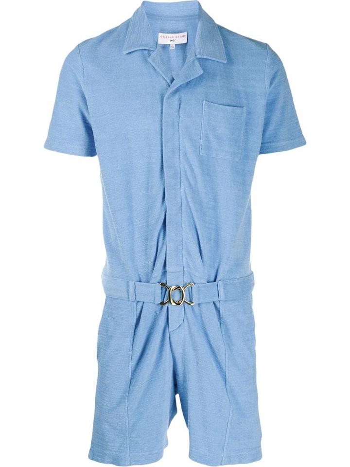 Orlebar Brown Concealed Front Playsuit - Blue