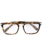 Brioni Square Frame Glasses, Brown, Acetate/titanium