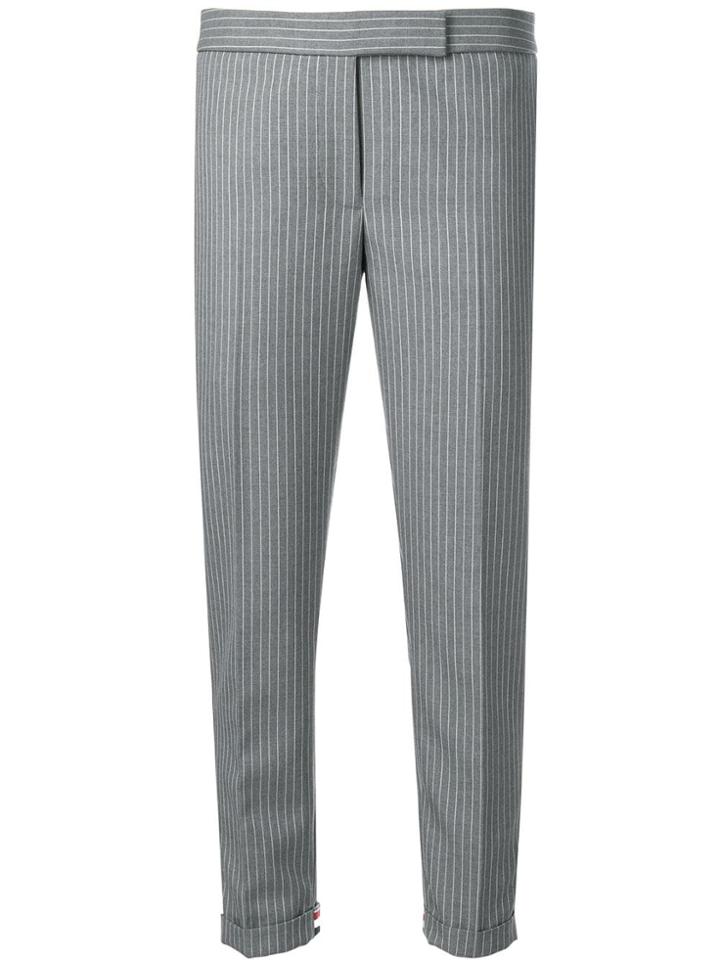 Thom Browne Heel Guard Pinstripe Skinny Trouser - Grey