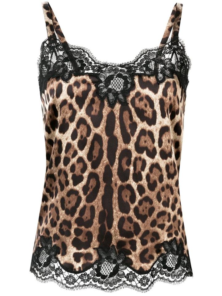 Dolce & Gabbana Underwear Leopard Print Cami - Brown