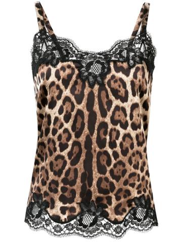 Dolce & Gabbana Underwear Leopard Print Cami - Brown