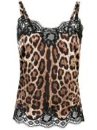 Dolce & Gabbana Underwear Leopard Print Cami - Brown