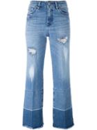 Don't Cry Distressed Bootcut Jeans, Women's, Size: 28, Blue, Cotton/spandex/elastane