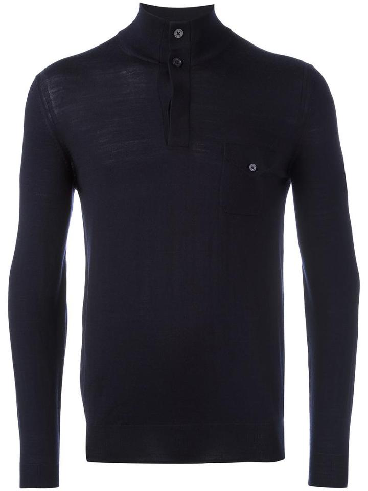 Paolo Pecora Turtle Neck Jumper, Men's, Size: Large, Grey, Wool