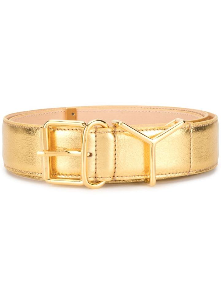 Y/project Metallic Gold Leather Belt