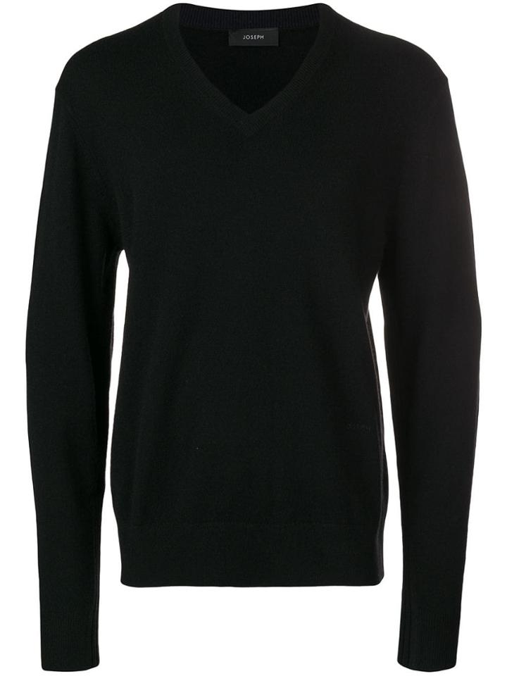 Joseph V-neck Knit Pullover - Black