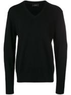 Joseph V-neck Knit Pullover - Black