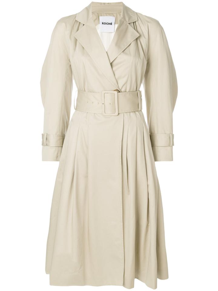 Koché Oversize Flared Trench Coat - Nude & Neutrals