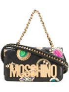 Moschino Jewel Print Shoulder Bag, Women's, Black, Leather