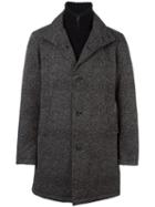 Herno Padded Single Breasted Coat, Men's, Size: 50, Black, Feather Down/polyamide/virgin Wool