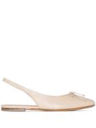 By Far Toni Flat Slingback Pumps - Neutrals