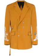 Bed J.w. Ford Embroidered Double-breasted Blazer Jacket - Brown