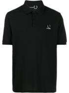 Raf Simons X Fred Perry Mixed Logo Polo Shirt - Black
