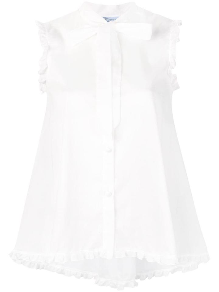 Blumarine Tied Neck Sleeveless Blouse - White
