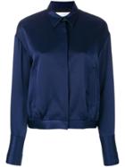 Victoria Victoria Beckham Funnel Cuff Bomber Jacket - Blue