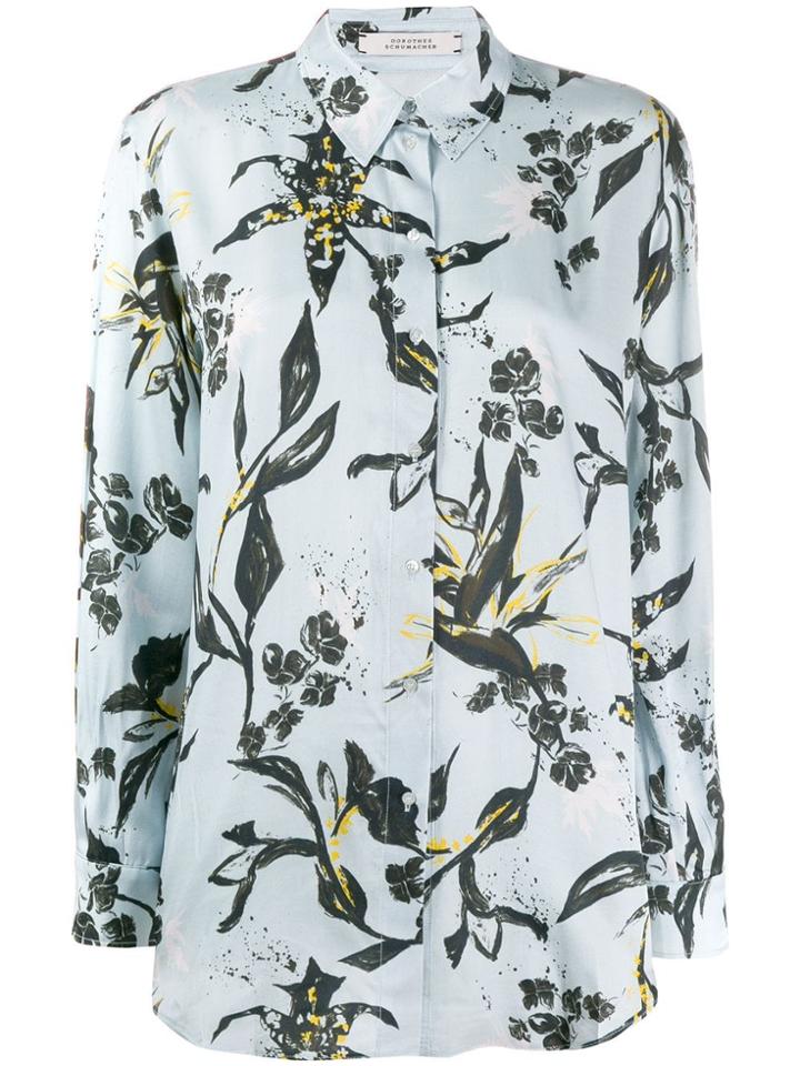 Dorothee Schumacher Floral Print Longline Shirt - Blue