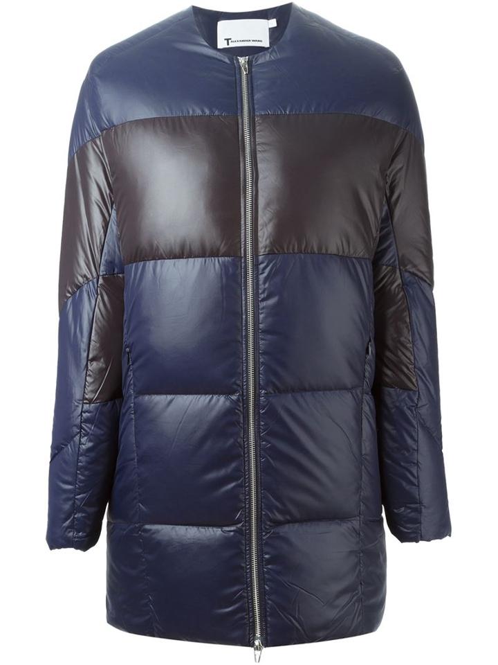 T By Alexander Wang Contrasting Stripe Padded Coat