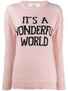 Alberta Ferretti Slogan Knit Sweater - Pink