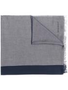 Emporio Armani - Bicolour Fringed Scarf - Women - Modal - One Size, Blue, Modal