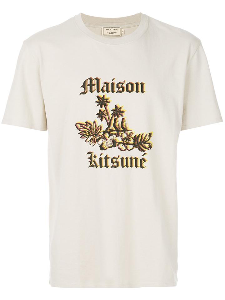 Maison Kitsuné Logo Print T-shirt - Nude & Neutrals