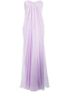 Alexander Mcqueen Draped Bustier Evening Dress, Women's, Size: 46, Pink/purple, Silk/polyamide/spandex/elastane
