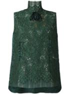No21 Lace Tank Top, Women's, Size: 42, Green, Cotton/polyamide/viscose
