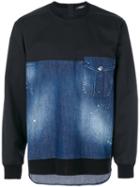 Dsquared2 - Denim Panel Sweatshirt - Men - Cotton/spandex/elastane - 52, Black, Cotton/spandex/elastane