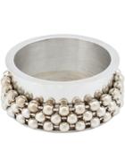 Mm6 Maison Margiela Beaded Cuff Bracelet, Women's, Size: M, Metallic, Aluminium/brass