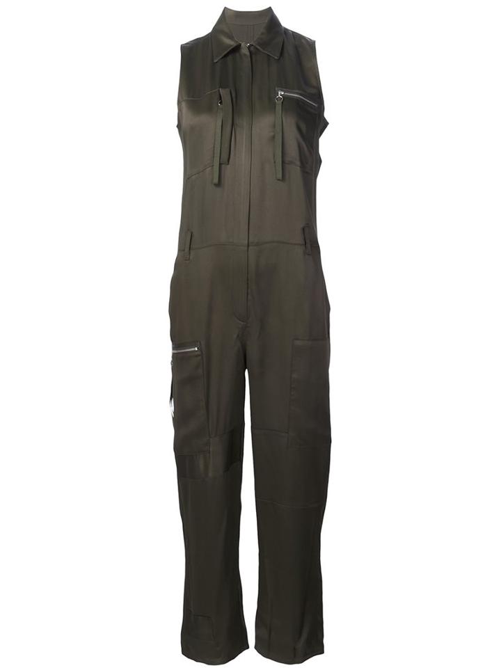 Mm6 Maison Margiela Sleeveless Jumpsuit, Women's, Size: 40, Green, Acetate/viscose