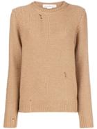 Golden Goose Deluxe Brand Distressed Crewneck Sweater - Nude &