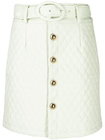 House Of Sunny Quilted Mini Skirt - Green