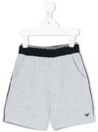 Armani Junior - Embroidered Logo Track Shorts - Kids - Cotton/polyester - 12 Yrs, Grey
