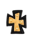Christian Lacroix Vintage Cross Brooch, Adult Unisex, Black