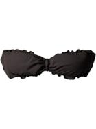 Amir Slama Ruffled Trim Bandeau Bikini Top - Black