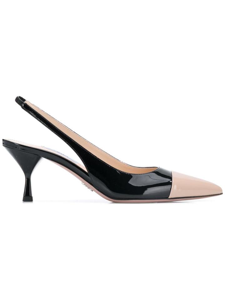 Prada Slingback Bi-colour Pumps - Black