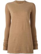 Rick Owens Drkshdw Crew Neck Jumper, Women's, Size: Small, Brown, Cotton
