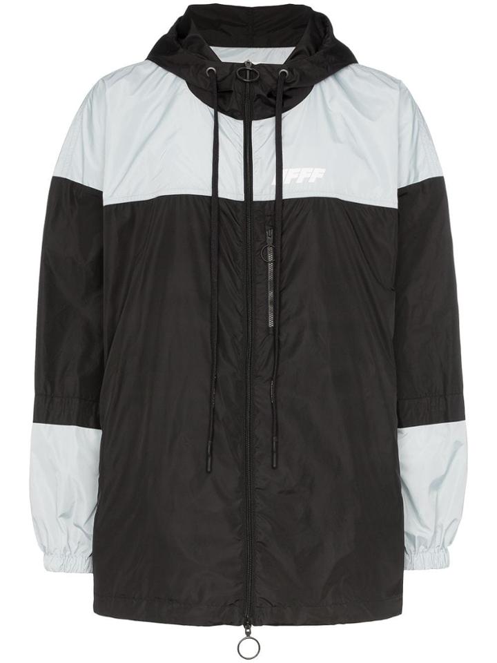 Off-white Unfinished Packable Windbreaker Jacket - Black