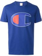 Champion Oversize Logo T-shirt, Men's, Size: L, Blue, Cotton