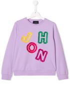 John Richmond Junior Logo Embroidered Sweatshirt - Purple