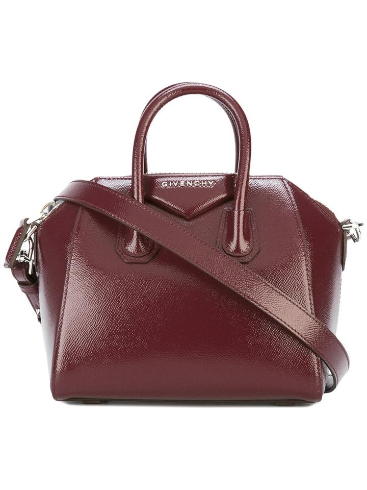 Givenchy Mini Antigona Tote Bag, Women's, Red, Calf Leather
