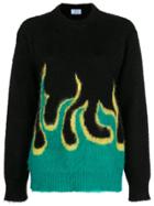 Prada Flame Intarsia Sweater - Black