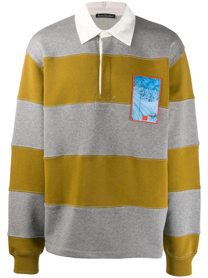 Acne Studios Striped Rugby Polo Shirt - Grey