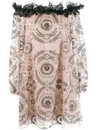 Giamba Embroidered Off The Shoulder Dress - Pink