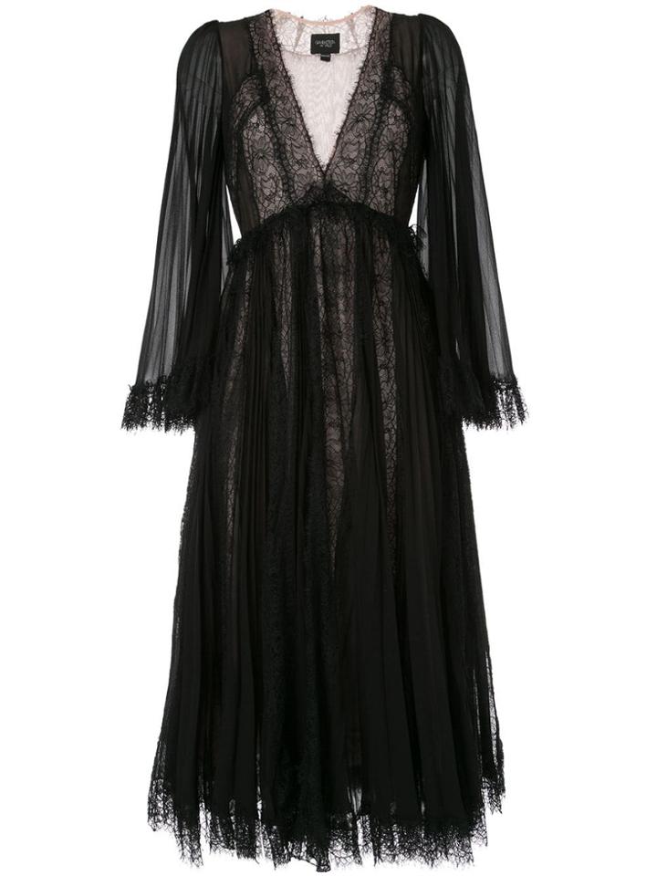 Giambattista Valli Flared Silk Dress - Black