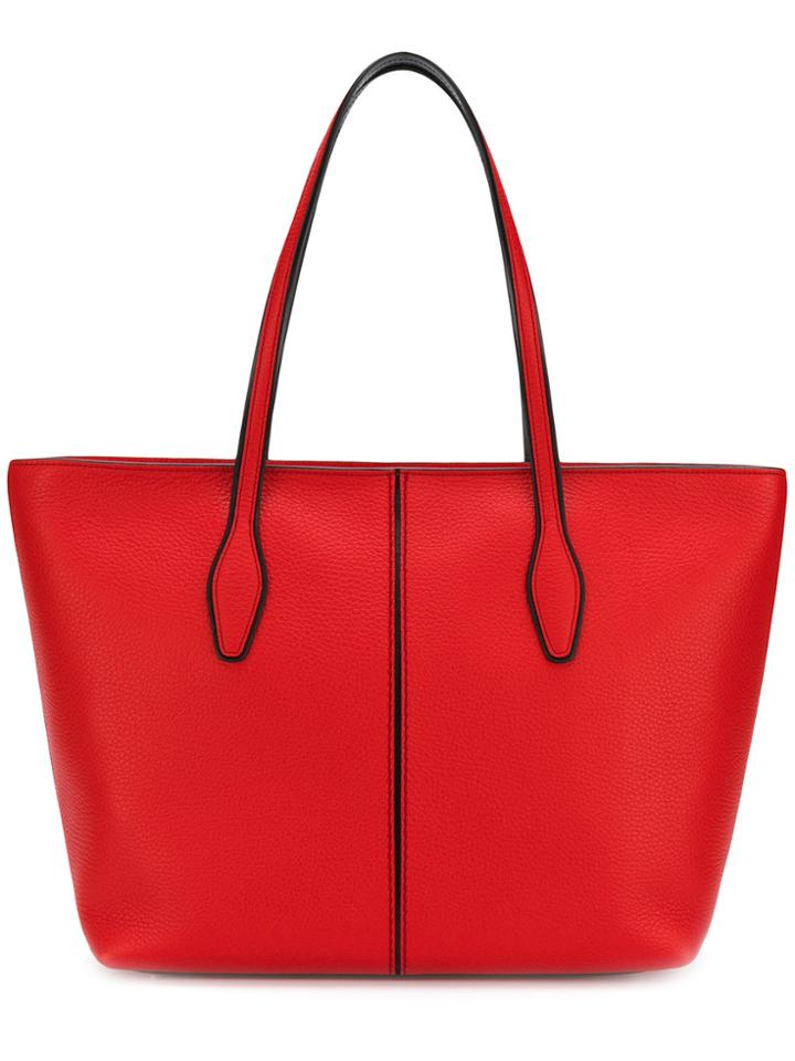 Tod's Zipped Shopper Tote Bag - Red